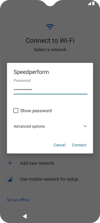 Key in the password for the Wi-Fi network and press Connect.