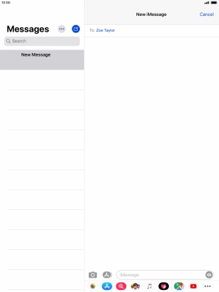 Press the text input field and key in the required text.