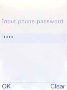 Key in the phone lock code (default is 0000) and press the Navigation key.