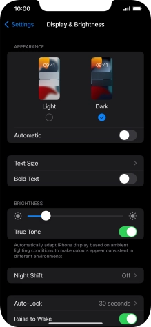Press the indicator next to 