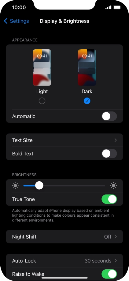 Press the indicator next to 