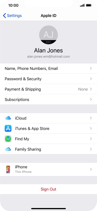 Press iCloud.