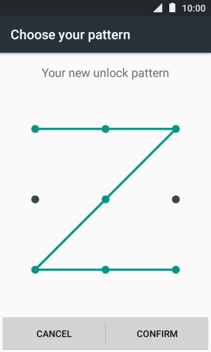 Repeat the selected phone lock code and press CONFIRM. Repeat the selected phone lock code and press CONFIRM.