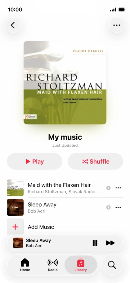 Press the song title.