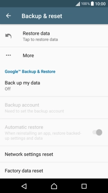 Press Factory data reset.
