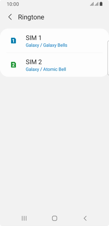 Press the required SIM. Press the required SIM.