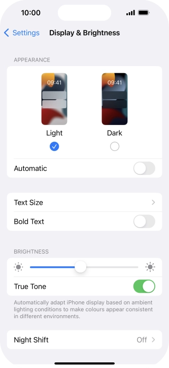 Press Dark.