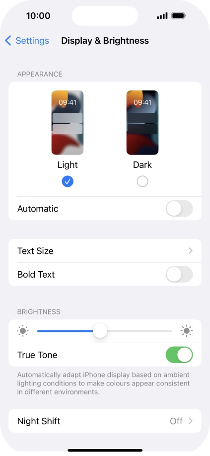 Press Dark.