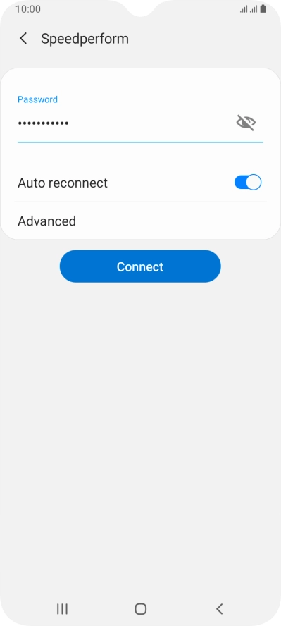 Key in the password for the Wi-Fi network and press Connect.
