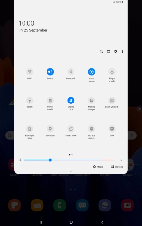 Press the settings icon. Press the settings icon.