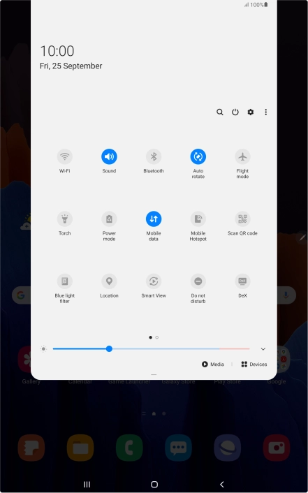 Press the settings icon. Press the settings icon.