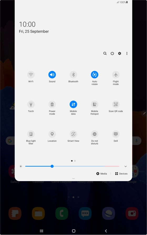 Press the settings icon. Press the settings icon.