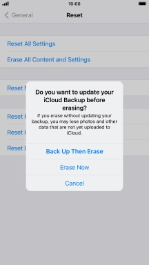 Press the required setting.