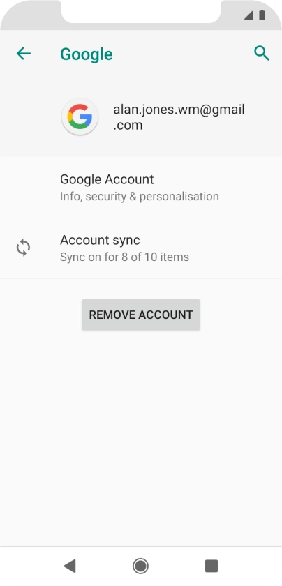 Press Account sync.