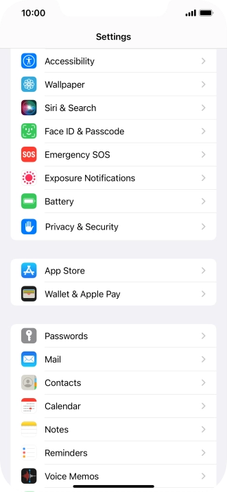 Press Face ID & Passcode.