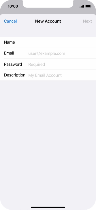 Press Email and key in your email address.