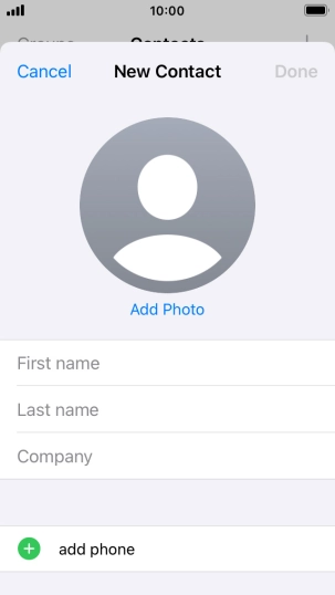 Press First name and key in the first name. Press First name and key in the first name.