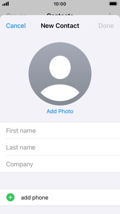 Press First name and key in the first name. Press First name and key in the first name.