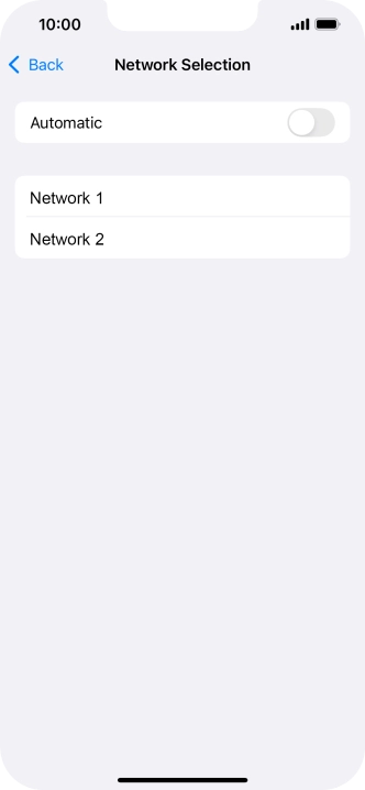 If you turn off the function, press the required network.