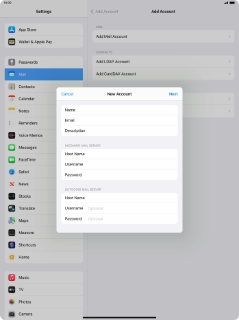 Press Username and key in the username for your email account. Please note that if you're using Vodafone's outgoing server, leave the username field empty. Press Username and key in the username for your email account. Please note that if you're using Vodafone's outgoing server, leave the username field empty.