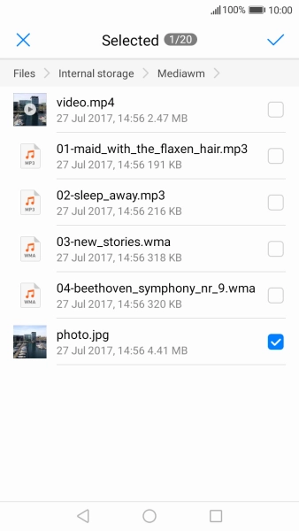 Press the confirm icon. Press the confirm icon.