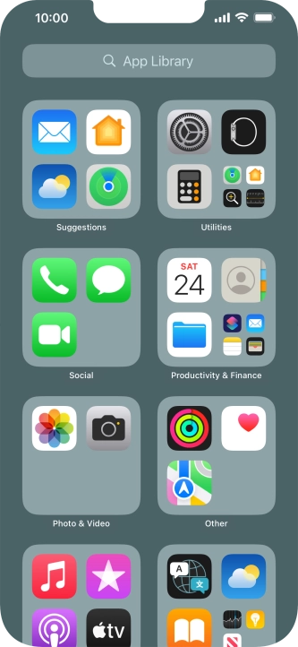 Press the required app. Press the required app.