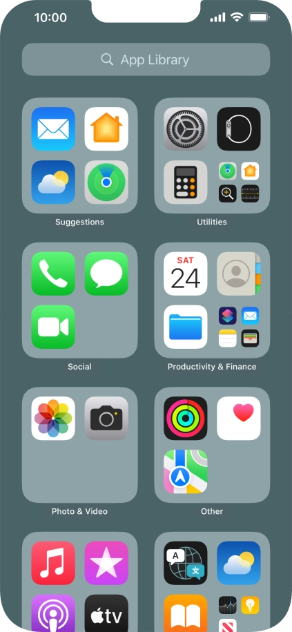 Press the required app. Press the required app.