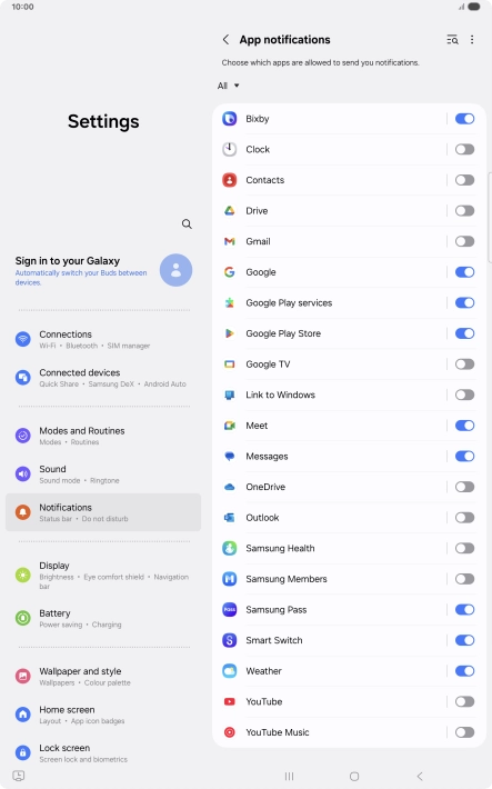 Press the drop down list.