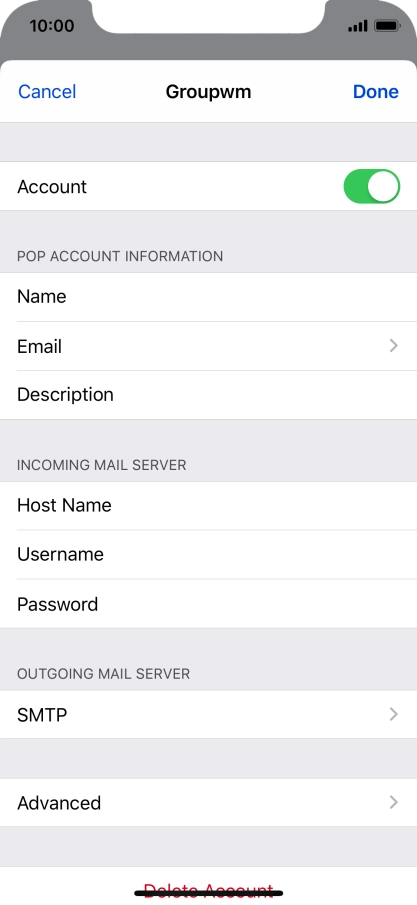 Press SMTP.