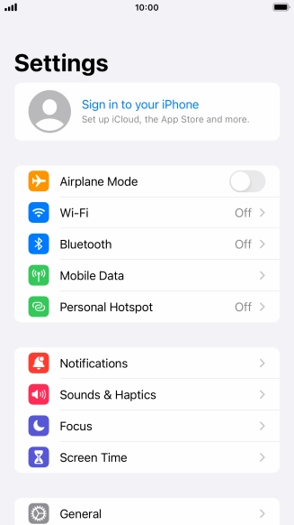 Press Sign in to your iPhone.