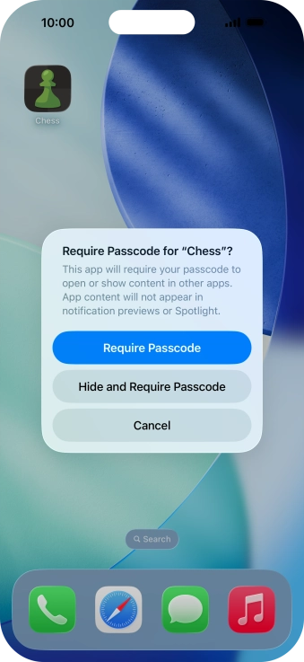 Press Require Passcode. Press Require Passcode.