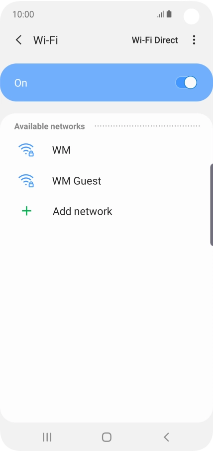 Press the required Wi-Fi network. Press the required Wi-Fi network.