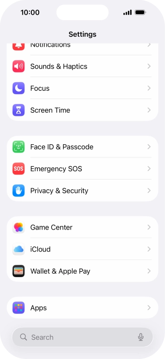Press Face ID & Passcode.