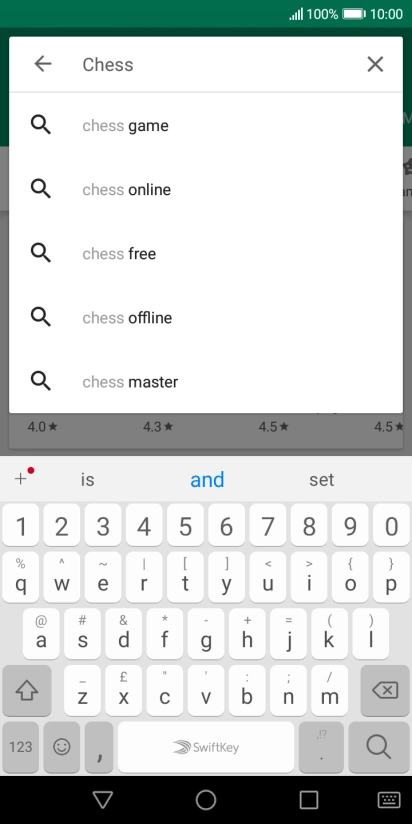 Key in the name or subject of the required app and press the search icon.