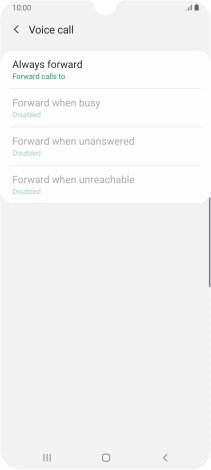 Press the required divert type. Press the required divert type.
