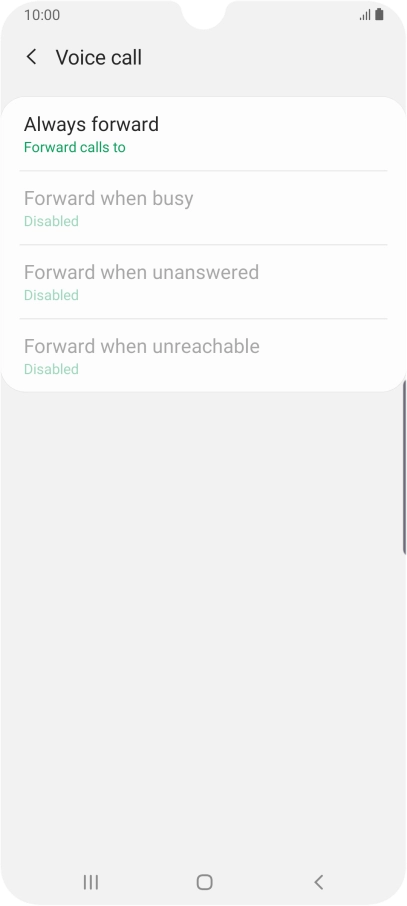 Press the required divert type. Press the required divert type.