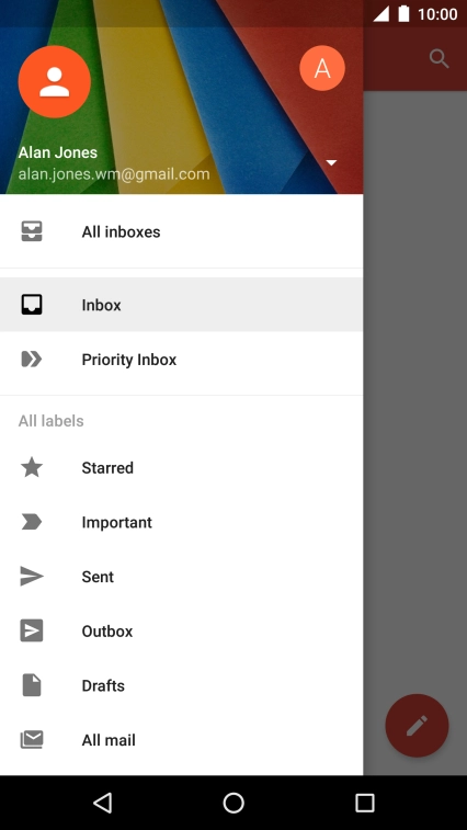 Press the drop down list next to the email address. Press the drop down list next to the email address.