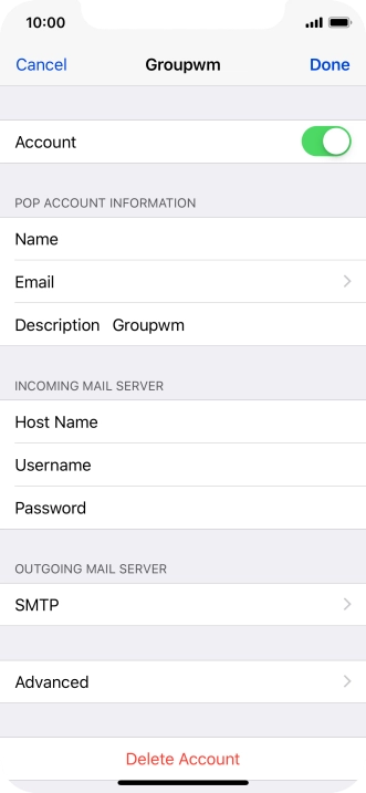 Press SMTP. Press SMTP.