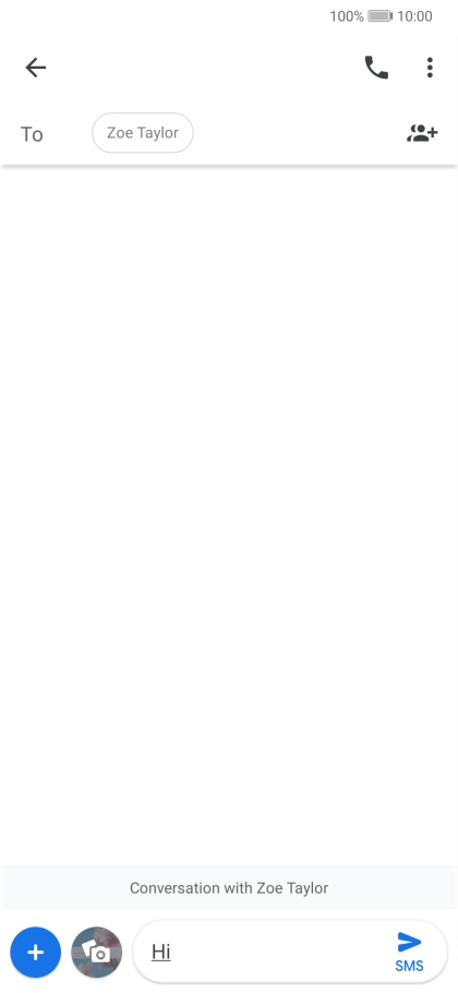 Press the send icon when you've finished your text message. Press the send icon when you've finished your text message.
