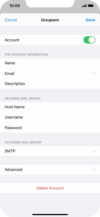 Press SMTP.