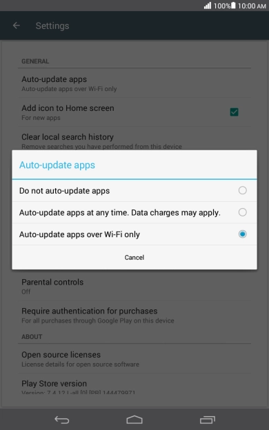Press Do not auto-update apps to turn off the function. Press Do not auto-update apps to turn off the function.