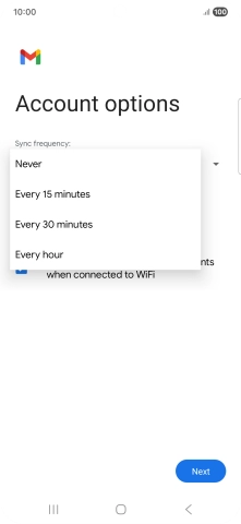 Press the required setting. Press the required setting.