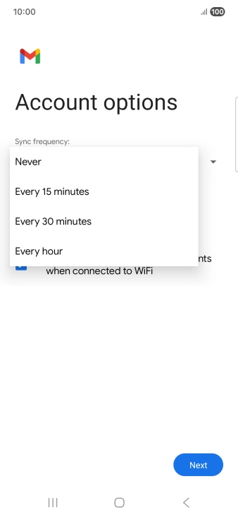 Press the required setting. Press the required setting.