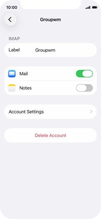 Press Account Settings.