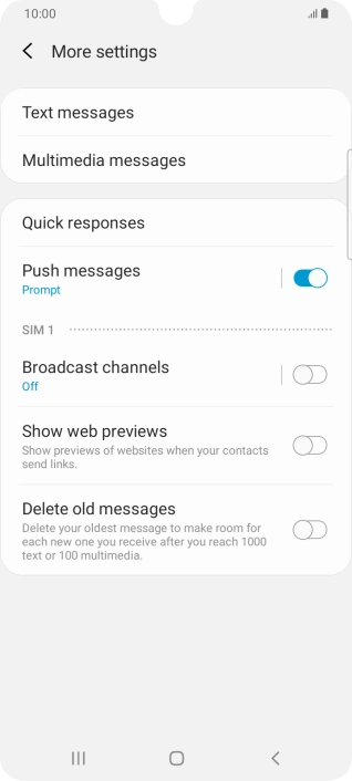 Press Text messages. Press Text messages.