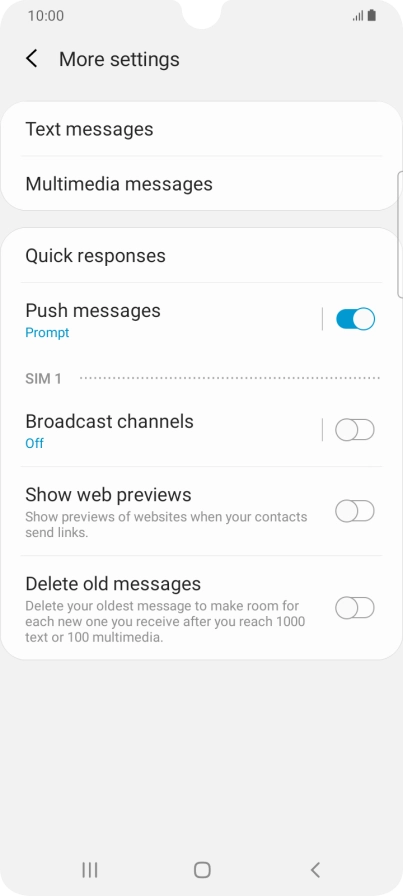 Press Text messages. Press Text messages.