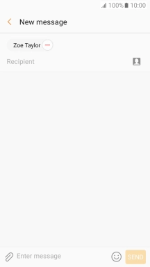 Press the text input field and write the text for your text message.