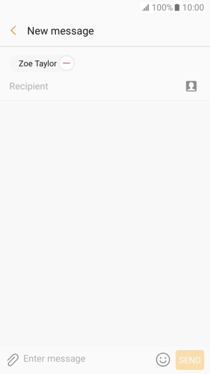 Press the text input field and write the text for your text message.