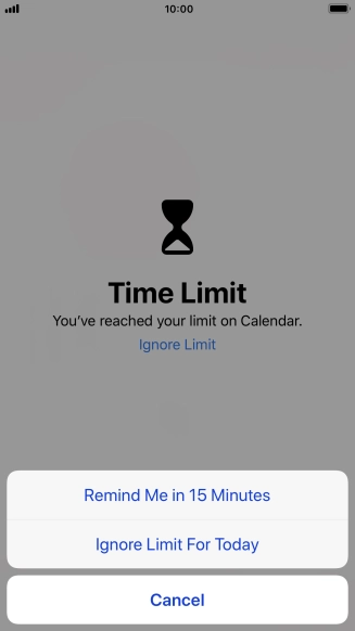 Press the required setting.