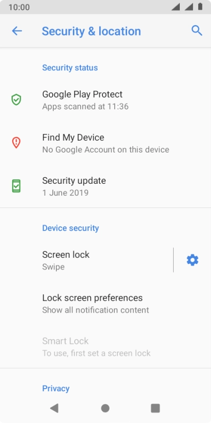 Press Screen lock.